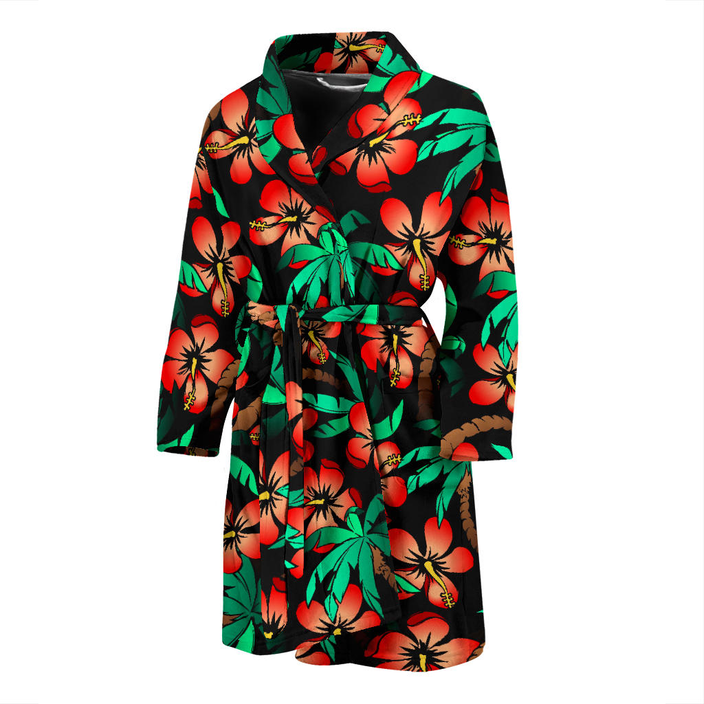 Hawaiian Themed Pattern Print Design H022 Men Bathrobe