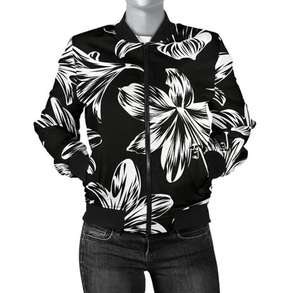 Amaryllis Pattern Print Design AL04 Women Bomber Jacket
