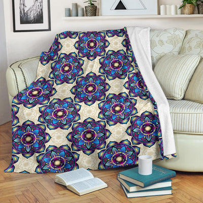 lotus Boho Pattern Print Design LO08 Fleece Blanket