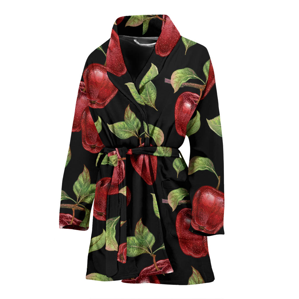 Apple Pattern Print Design AP011 Women Bathrobe