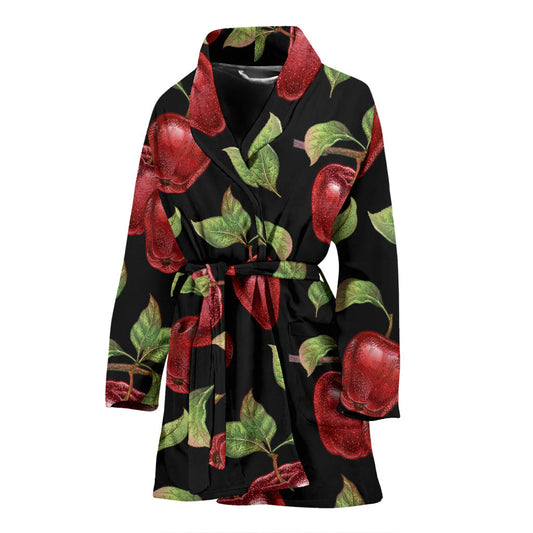 Apple Pattern Print Design AP011 Women Bathrobe