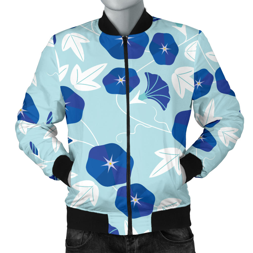 Morning Glory Pattern Print Design MG07 Men Bomber Jacket