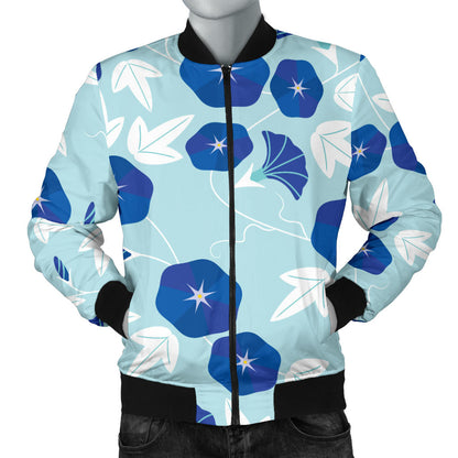 Morning Glory Pattern Print Design MG07 Men Bomber Jacket