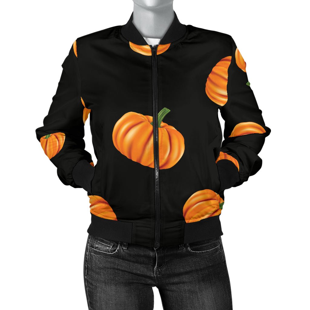 Pumpkin Pattern Print Design A05 Women's Bomber Jacket
