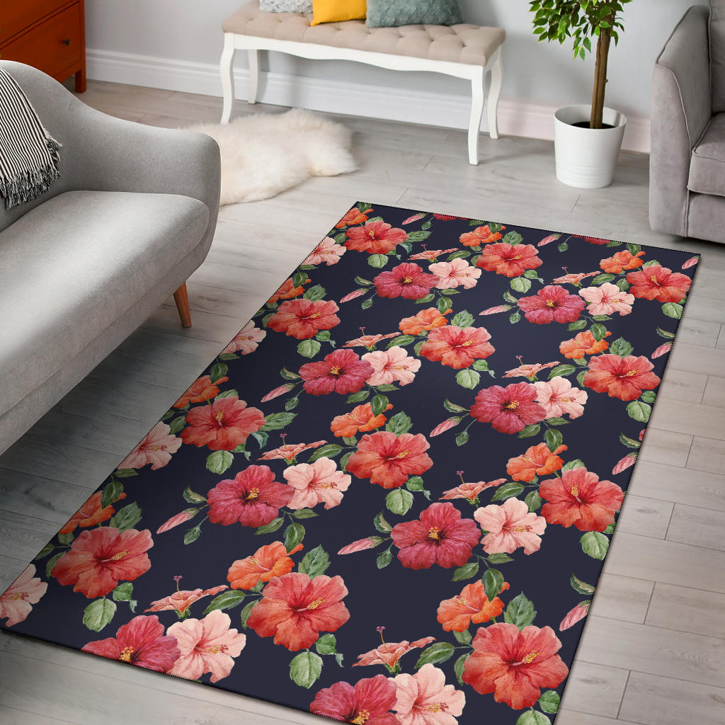 Tropical Flower Pattern Print Design TF020 Area Rugs