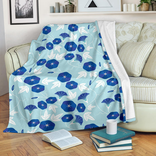 Morning Glory Pattern Print Design MG07 Fleece Blanket