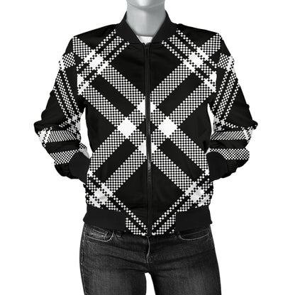 Madras Pattern Print Design 03 Women's Bomber Jacket