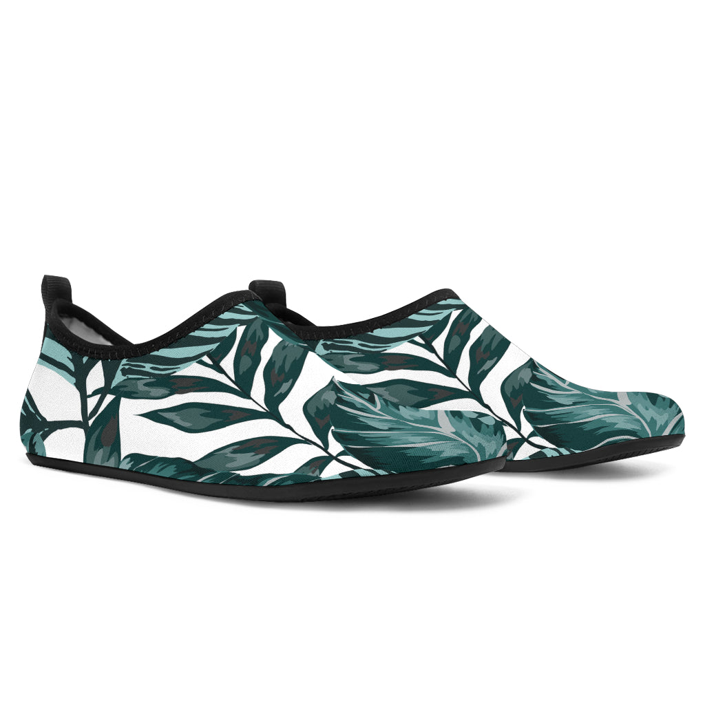 Tropical Palm Leaves Pattern Aqua Water Shoes