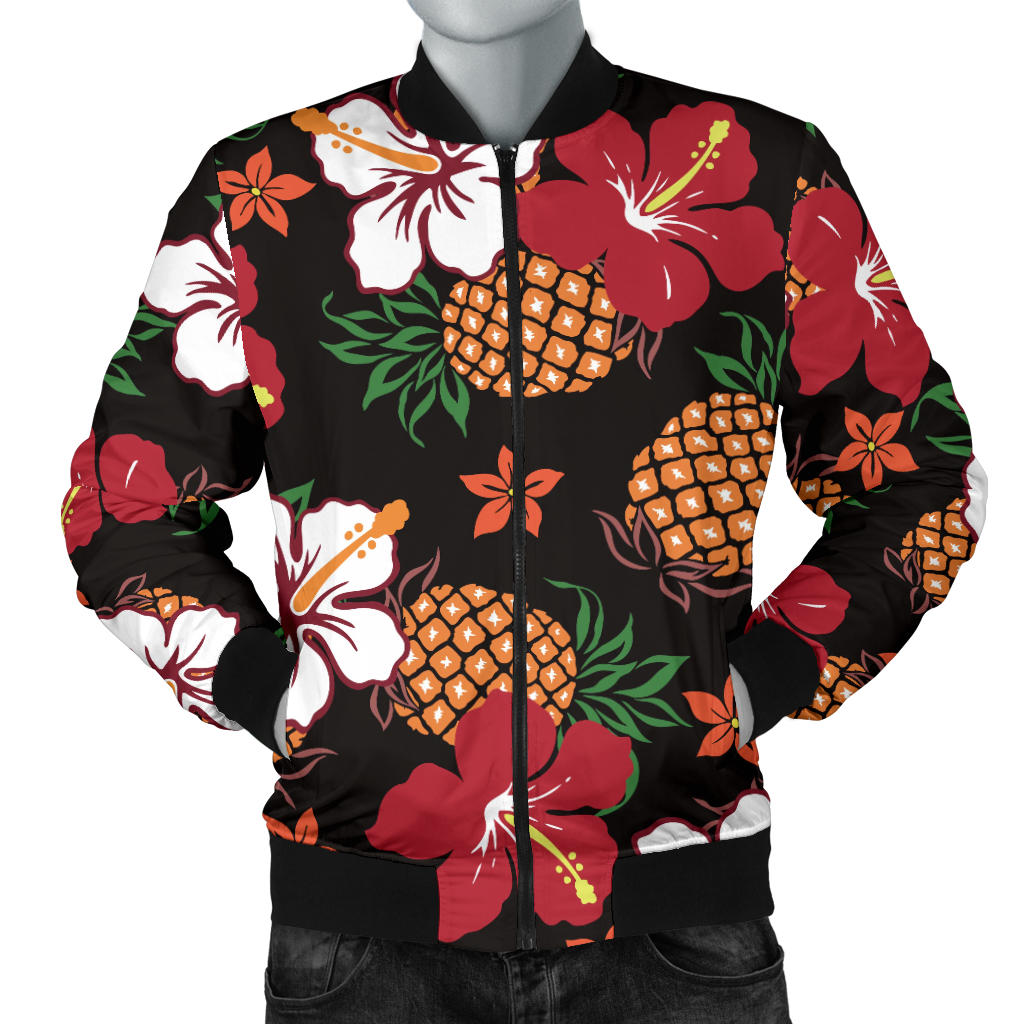 Hawaiian Themed Pattern Print Design H013 Men Bomber Jacket