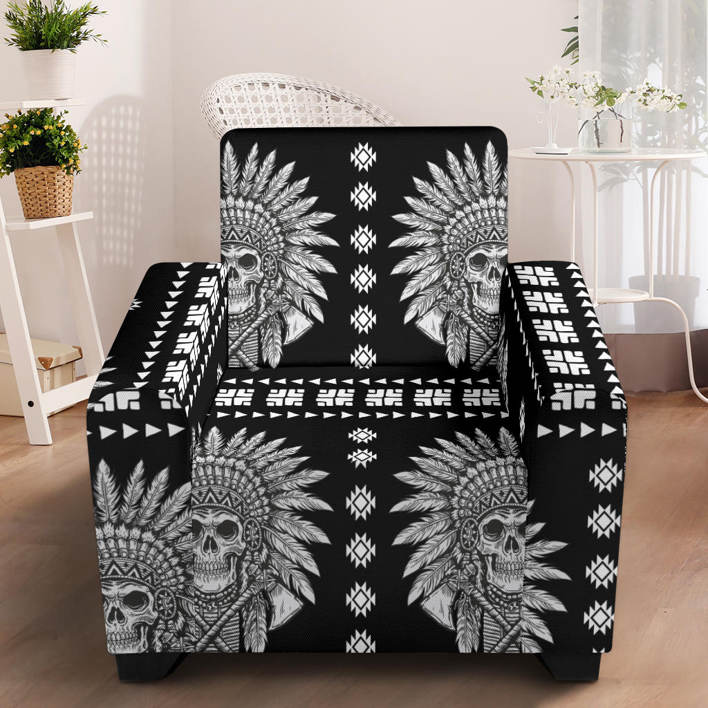 Native American Indian Skull Armchair Slipcover