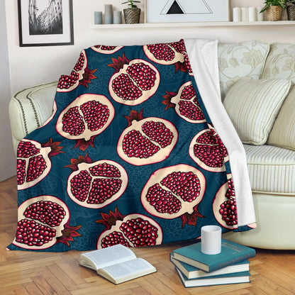 Pomegranate Pattern Print Design PG02 Fleece Blanket