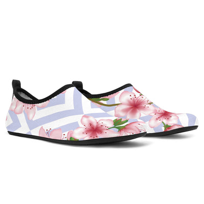 Cherry Blossom Pattern Print Design CB07 Aqua Water Shoes