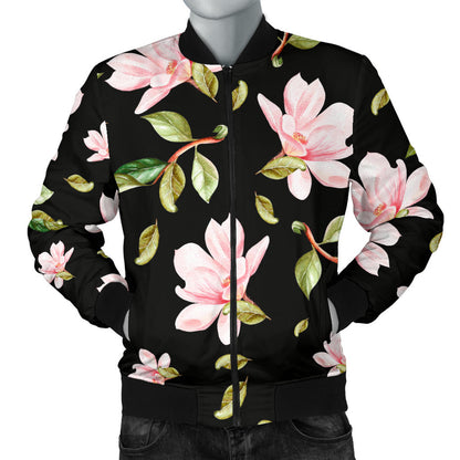 Magnolia Pattern Print Design MAG01 Men Bomber Jacket