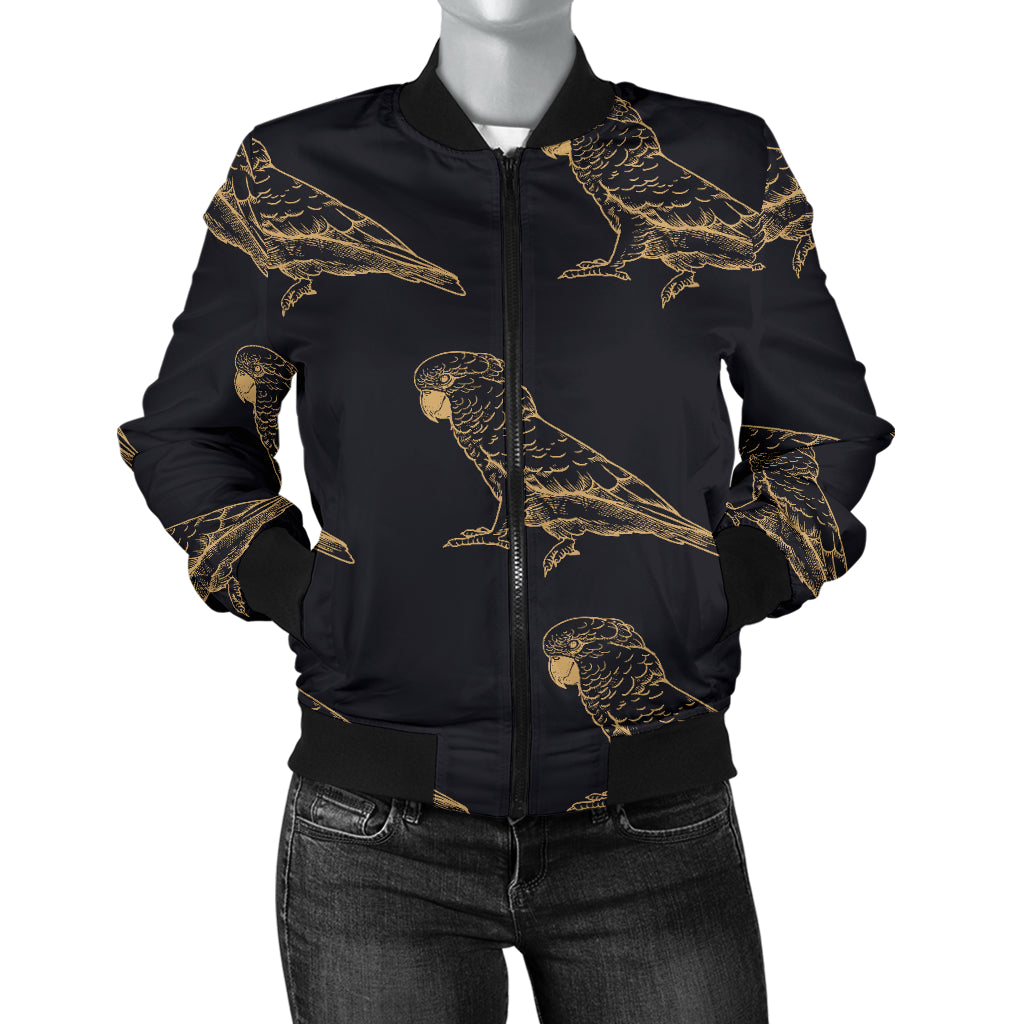 Parakeet Pattern Print Design A04 Women's Bomber Jacket