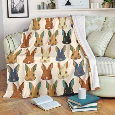 Rabbit Pattern Print Design RB04 Fleece Blanket