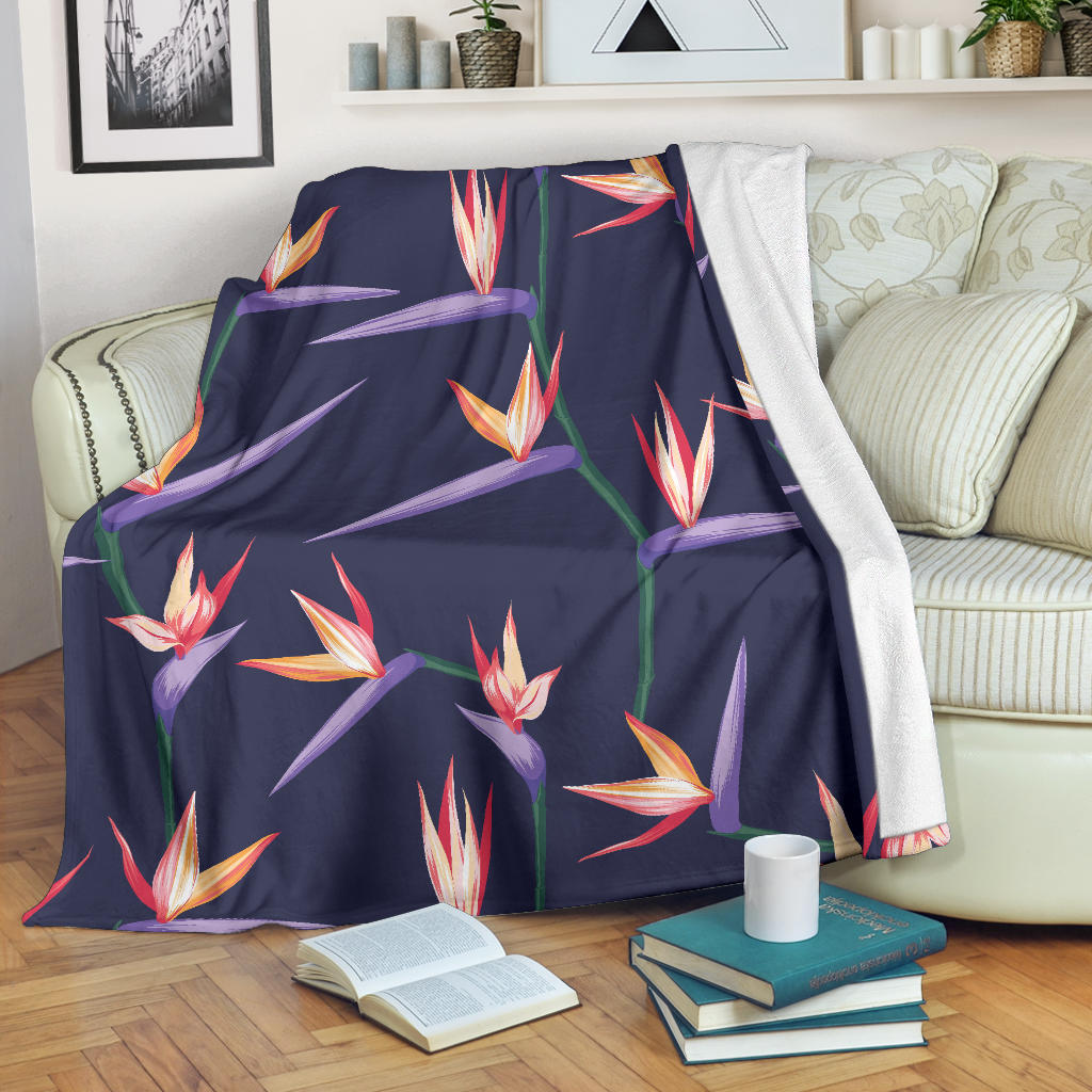 Bird Of Paradise Pattern Print Design BOP015 Fleece Blanket