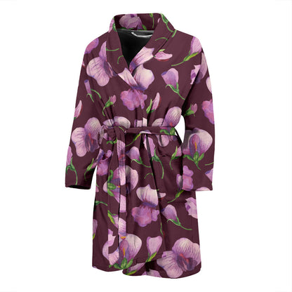 Peony Pattern Print Design PE010 Men Bathrobe