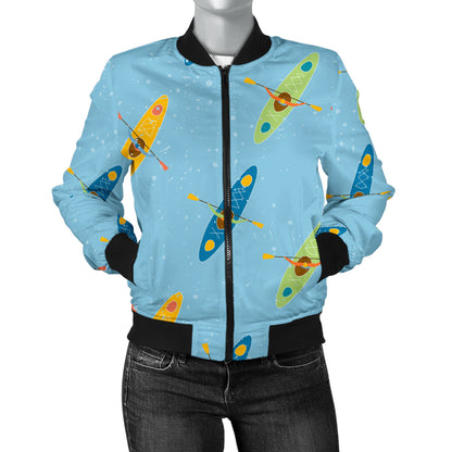 Kayak Pattern Print Design 04 Women's Bomber Jacket