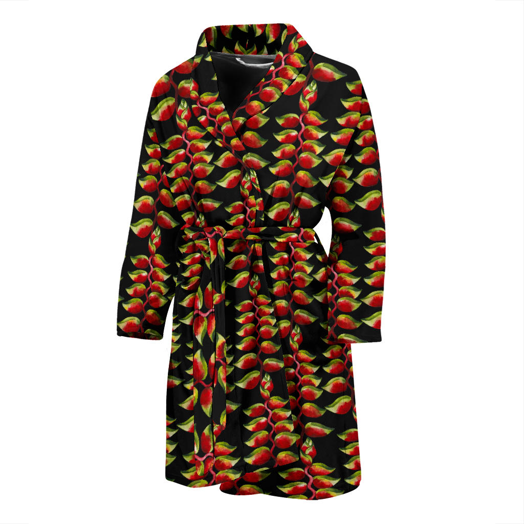 Heliconia Pattern Print Design HL05 Men Bathrobe
