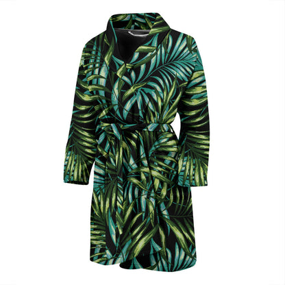 Tropical Flower Pattern Print Design TF08 Men Bathrobe