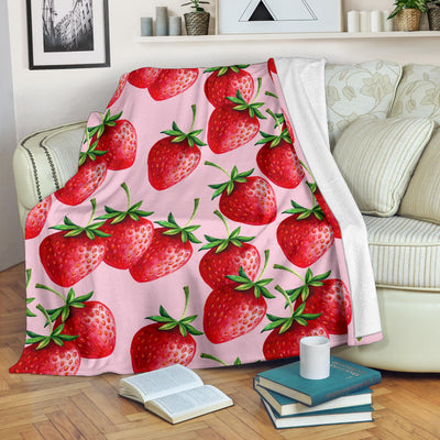 Strawberry Pattern Print Design SB03 Fleece Blanket