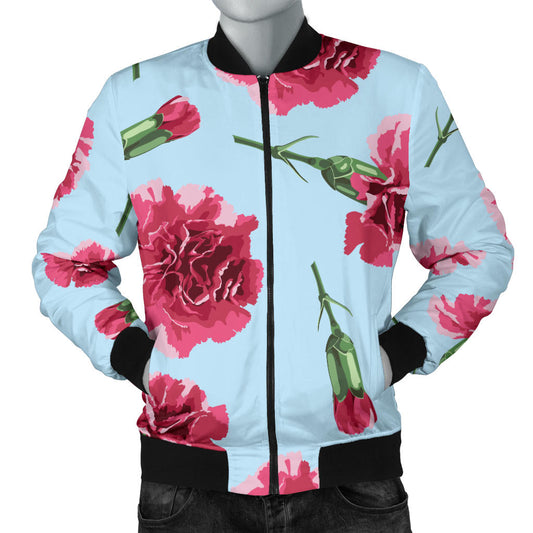 Carnations Pattern Print Design CN01 Men Bomber Jacket