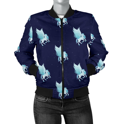 Pegasus Pattern Print Design 03 Women's Bomber Jacket