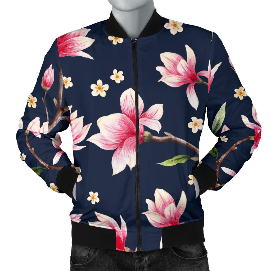 Magnolia Pattern Print Design MAG09 Men Bomber Jacket