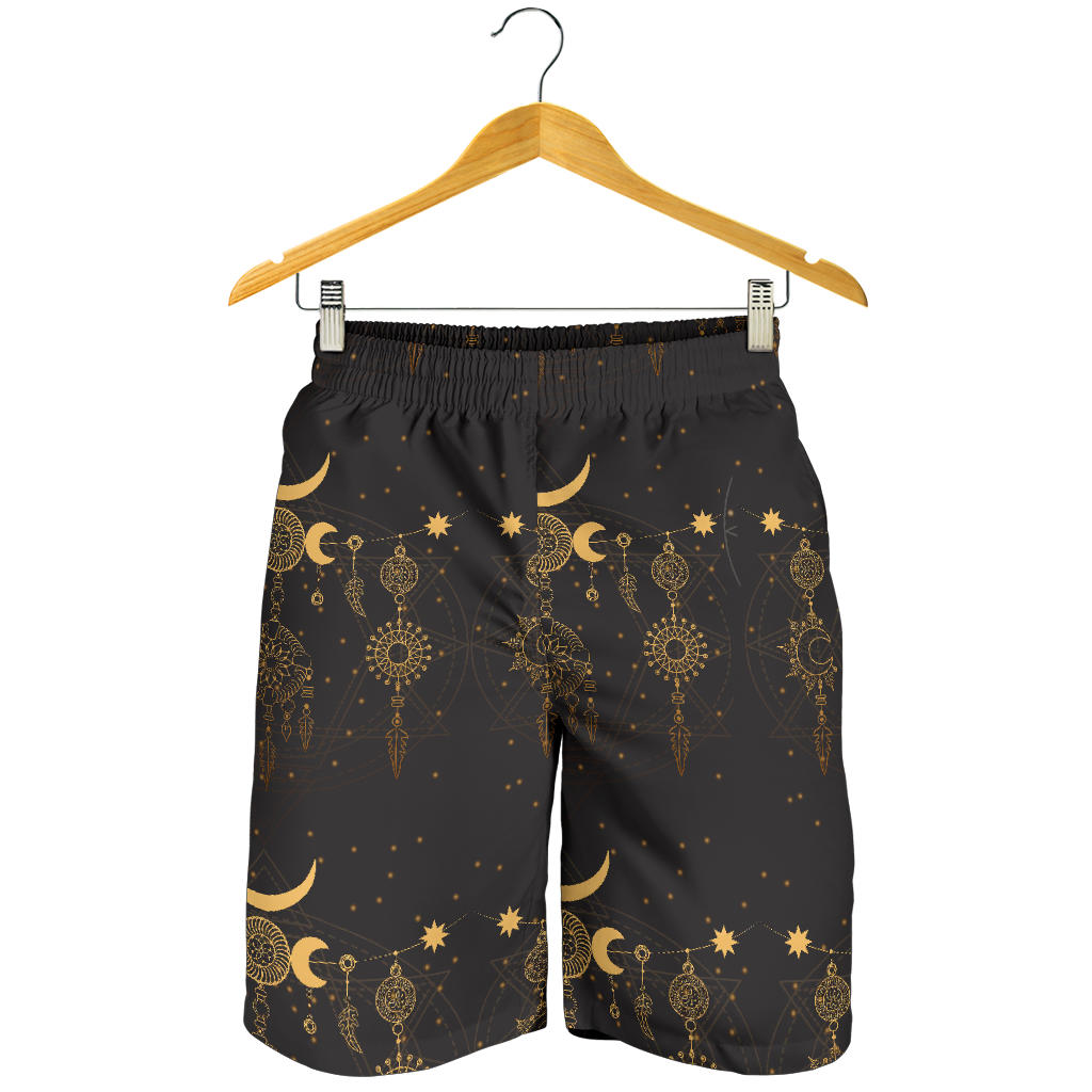 Sun Moon Boho Style Mens Shorts