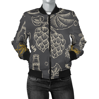Hope Pattern Print Design 01 Women's Bomber Jacket