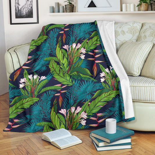 Rainforest Pattern Print Design RF01 Fleece Blanket