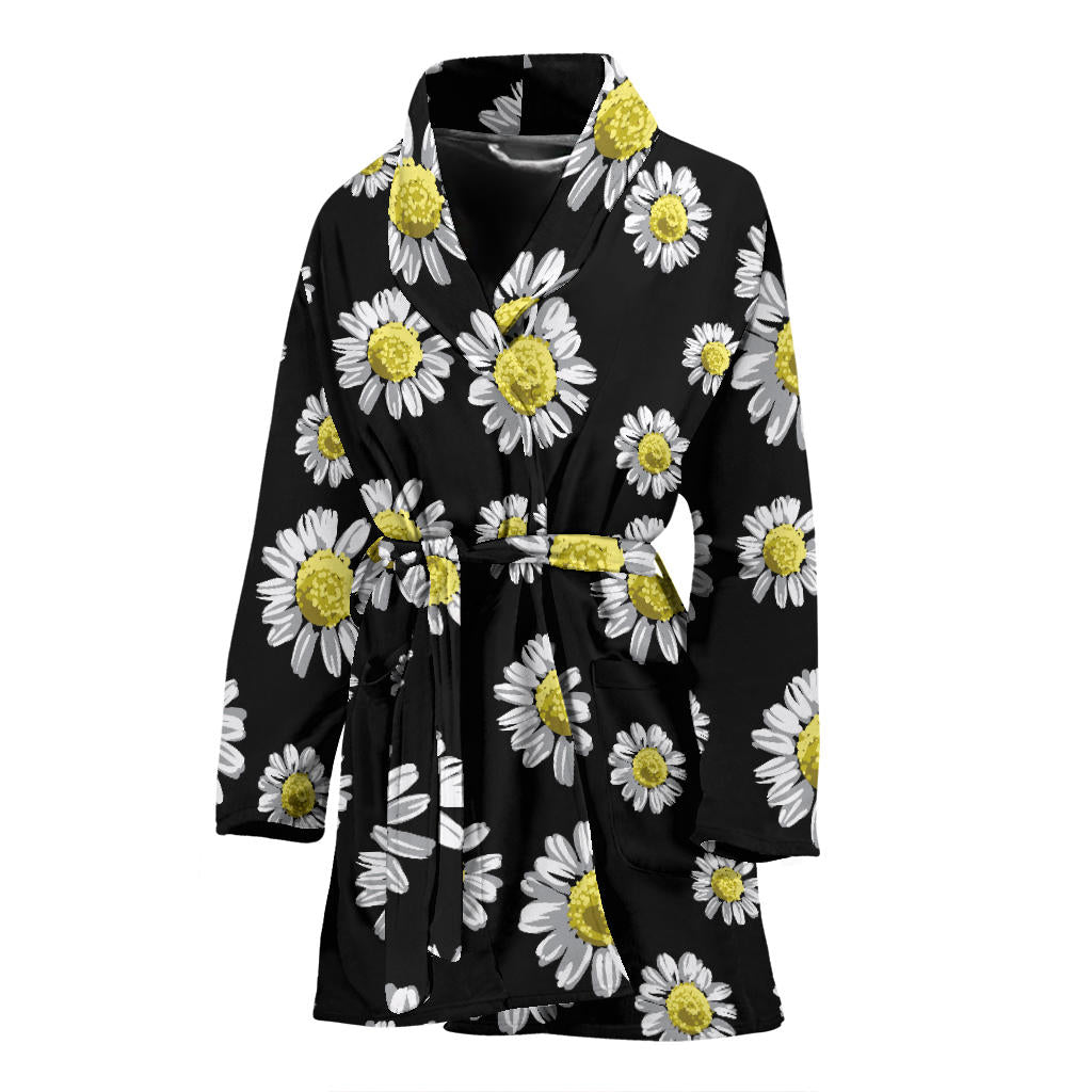 Daisy Pattern Print Design DS01 Women Bathrobe