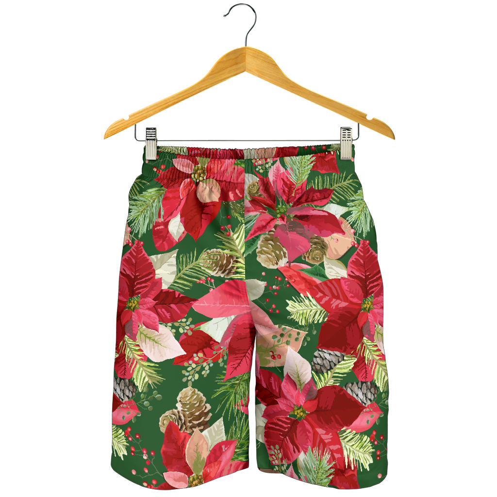 Poinsettia Pattern Print Design POT03 Mens Shorts