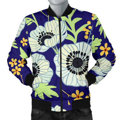 Anemone Pattern Print Design AM06 Men Bomber Jacket