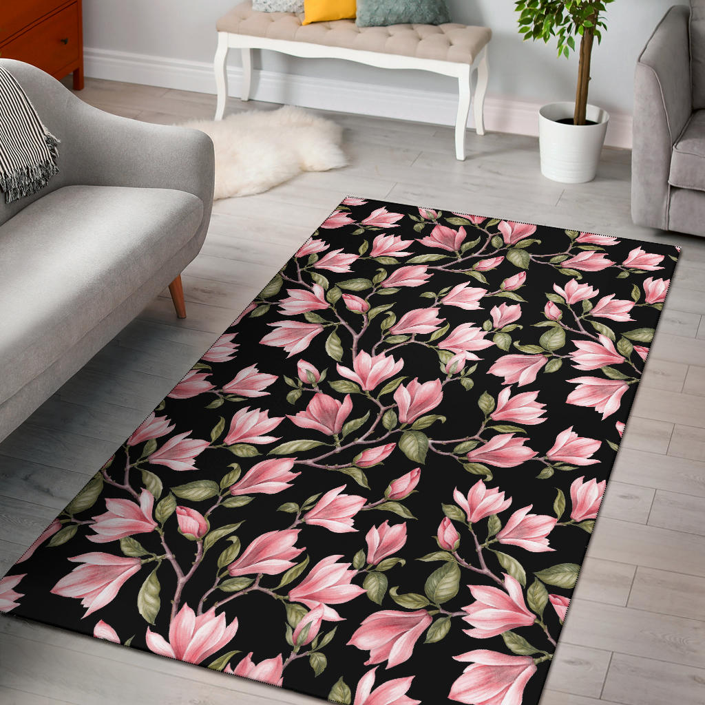 Magnolia Pattern Print Design MAG03 Area Rugs