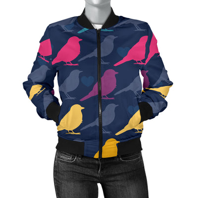 Birds Pattern Print Design 01 Women's Bomber Jacket