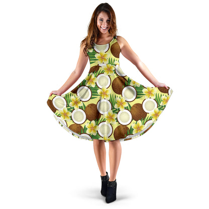 Coconut Pattern Print Design CN02 Midi Dress