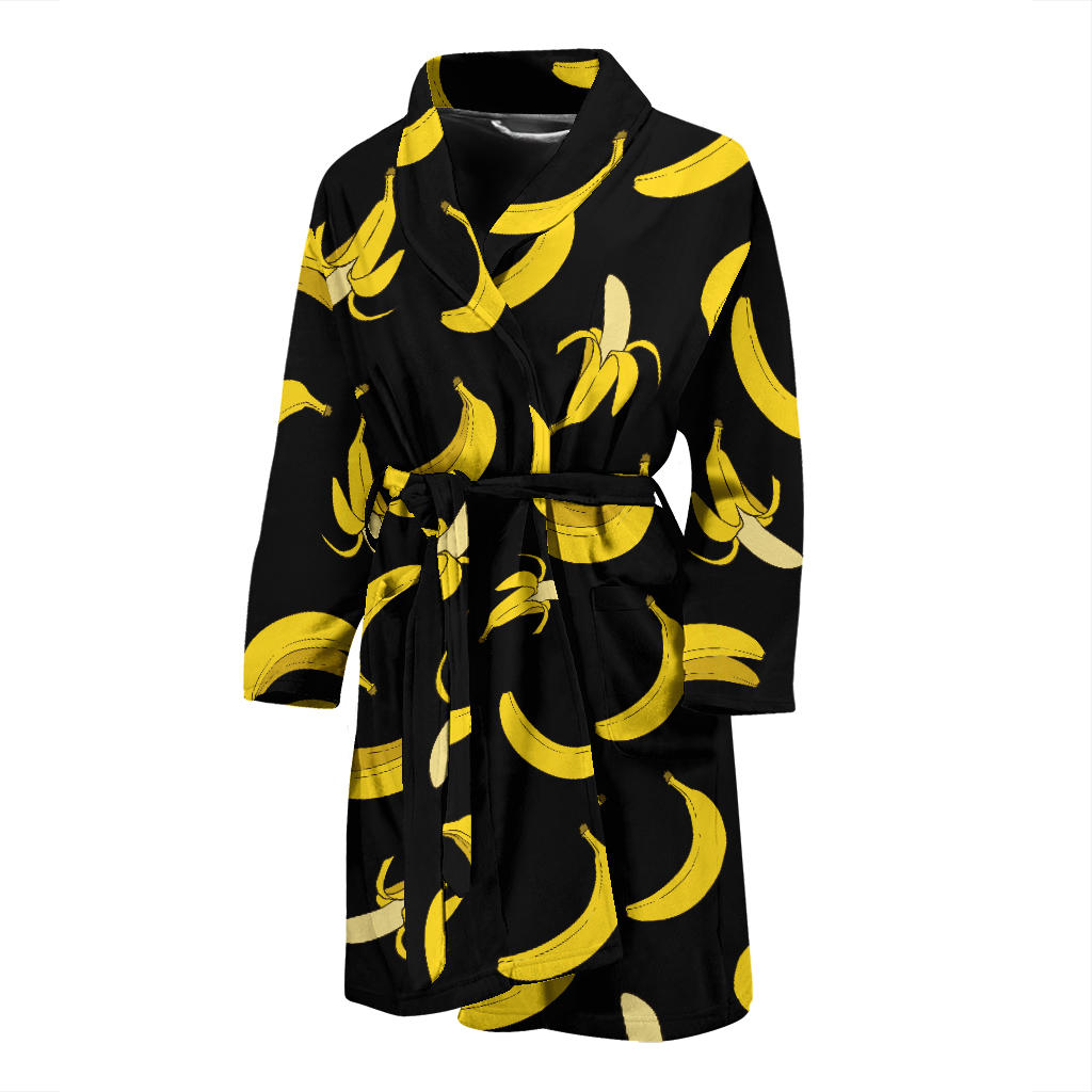 Banana Pattern Print Design BA05 Men Bathrobe