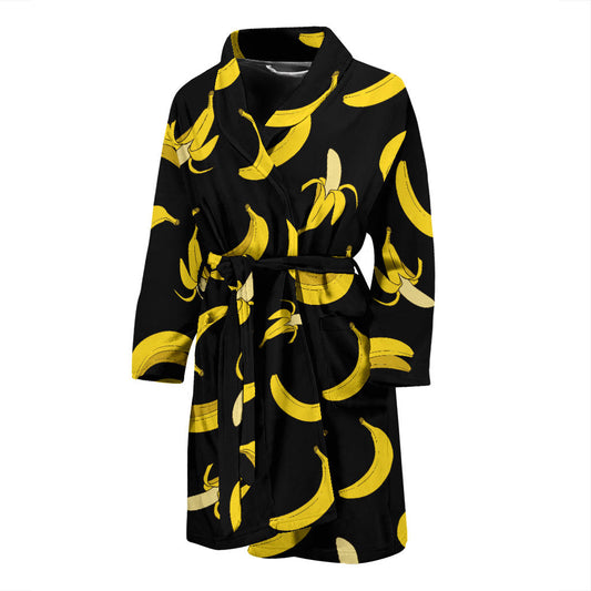 Banana Pattern Print Design BA05 Men Bathrobe