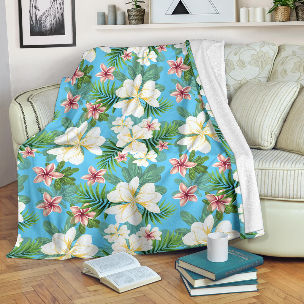 Plumeria Pattern Print Design PM028 Fleece Blanket