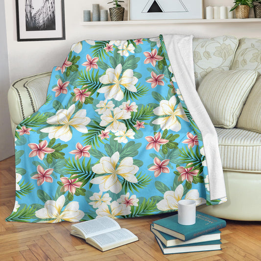 Plumeria Pattern Print Design PM028 Fleece Blanket
