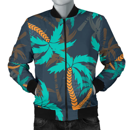 Palm Tree Pattern Print Design PT01 Men Bomber Jacket