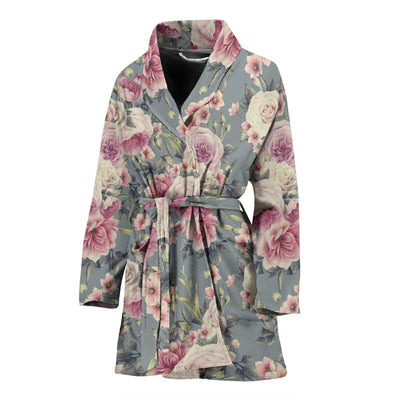 Peony Pattern Print Design PE05 Women Bathrobe