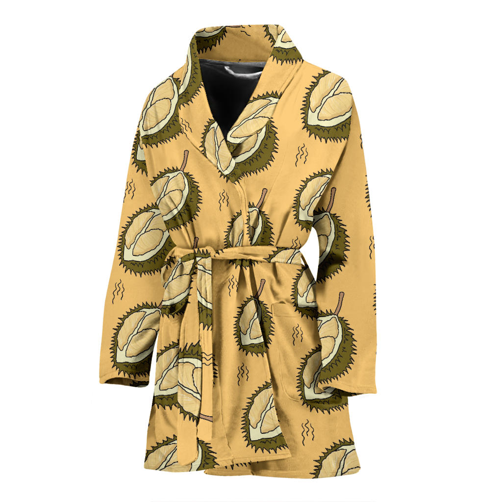 Durian Pattern Print Design DR02 Women Bathrobe