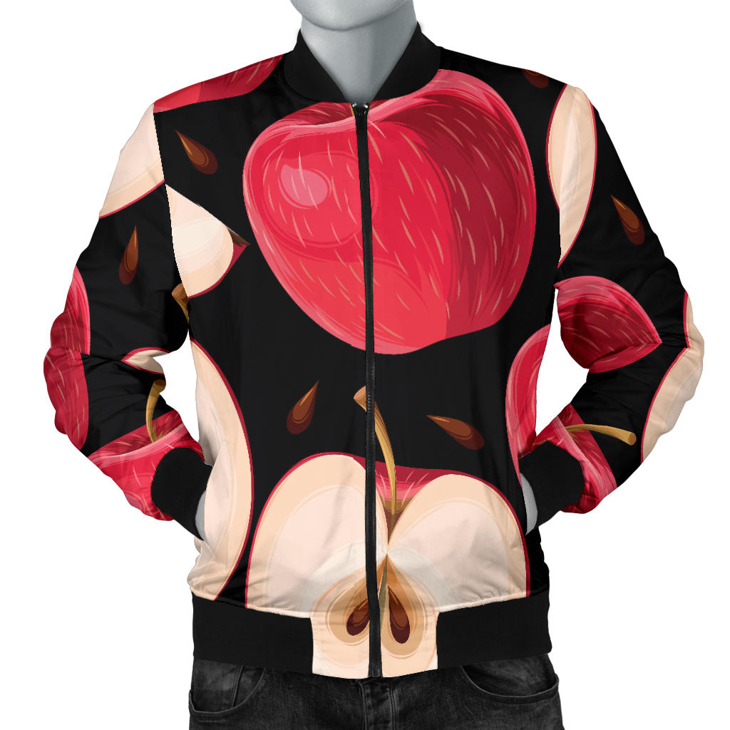 Apple Pattern Print Design AP02 Men Bomber Jacket