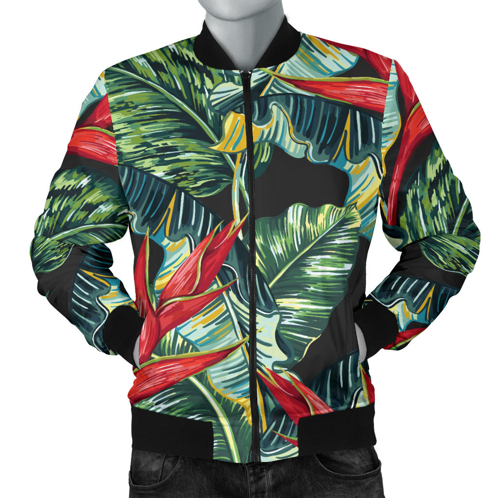 Bird Of Paradise Pattern Print Design BOP06 Men Bomber Jacket