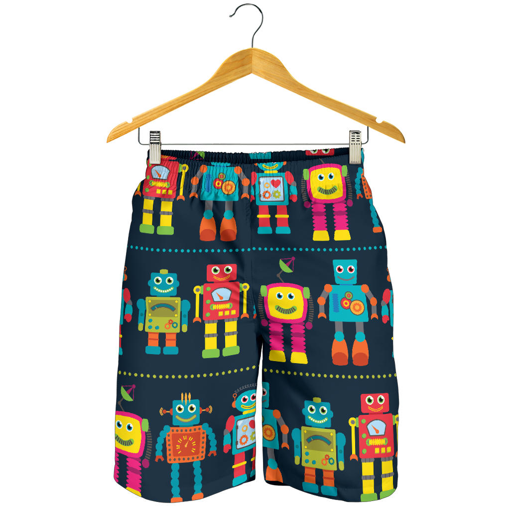 Robot Pattern Print Design A01 Mens Shorts