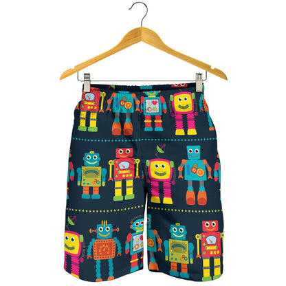 Robot Pattern Print Design A01 Mens Shorts