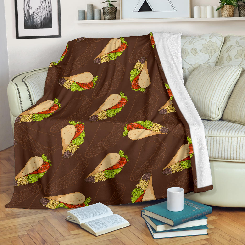 Taco Pattern Print Design TC08 Fleece Blanket