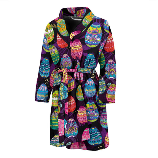Easter Eggs Pattern Print Design RB08 Men Bathrobe